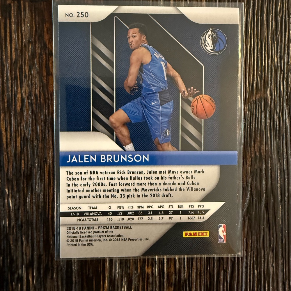 Jalen Brunson Rookie card - Picture 2 of 2
